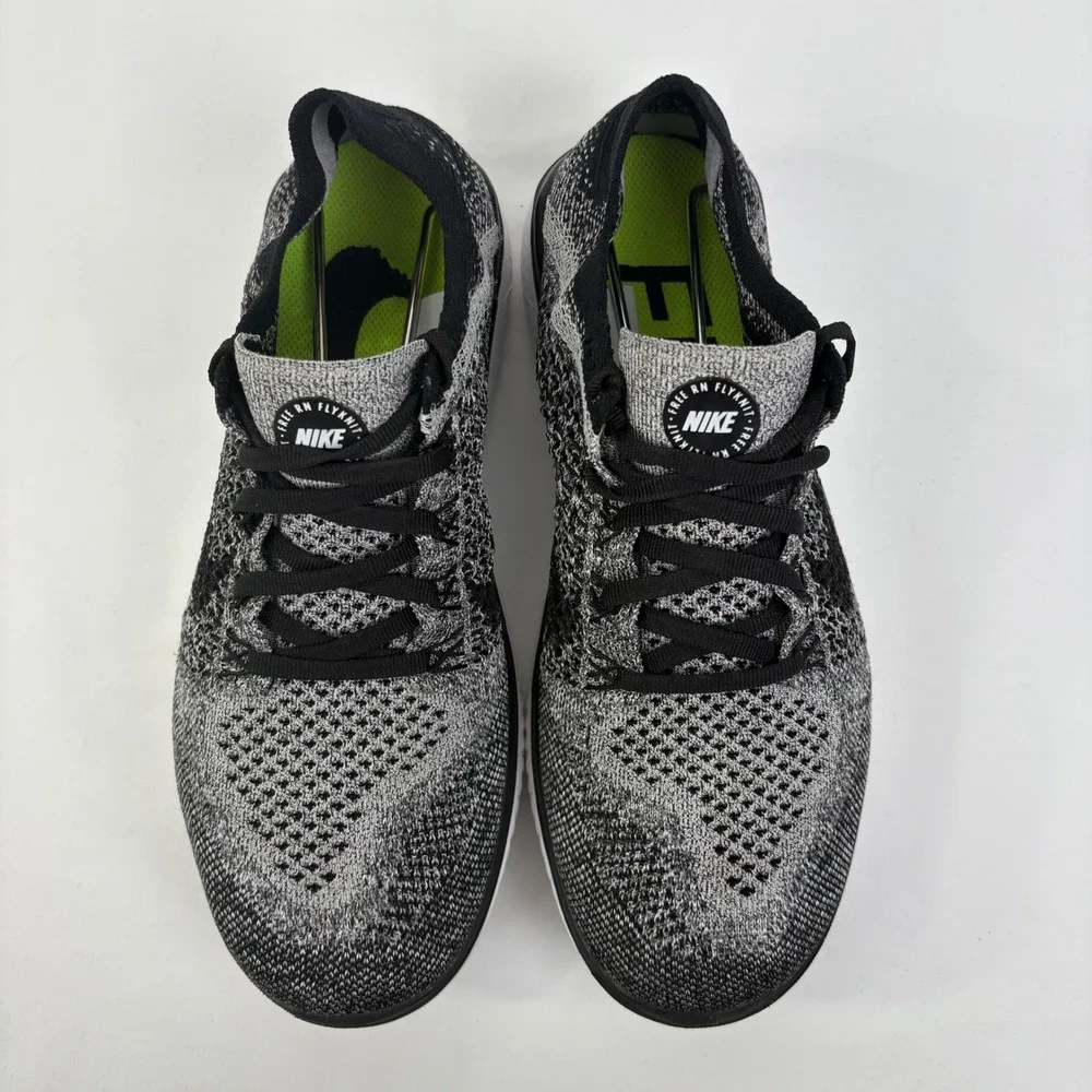 Nike Free RN Flyknit 2018 Womens Running‎ Shoes Black White Oreo Size 8.5